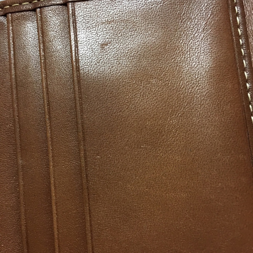 Dooney & Bourke Wallet Pebbled Leather Small Brown Silver Snap Zip 8 Slots - Picture 7 of 10